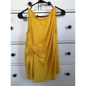 [Zara France] Fabric-designed yellow blouse